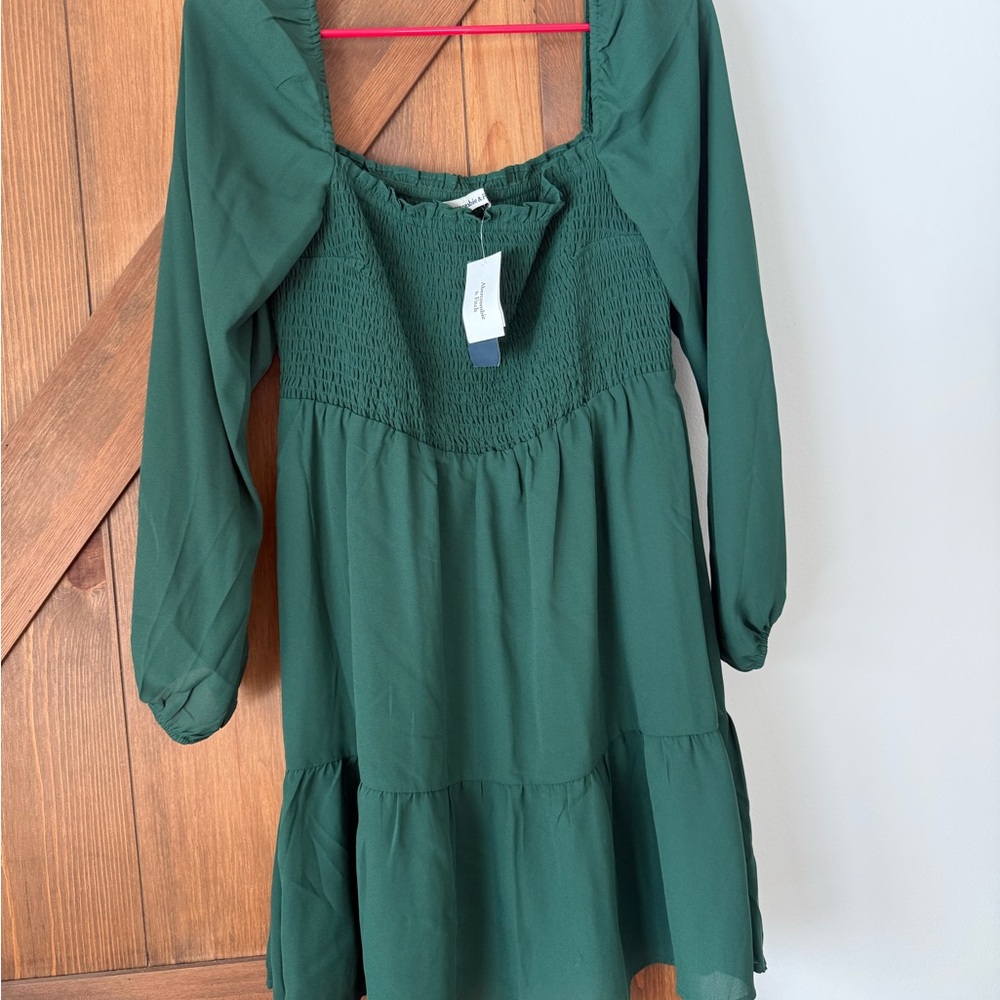Abercrombie & Fitch Green Long Sleeve Dress